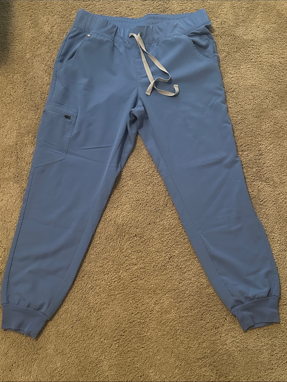 Figs Women's Dusty Blue Jogger Track Pants with Drawstring